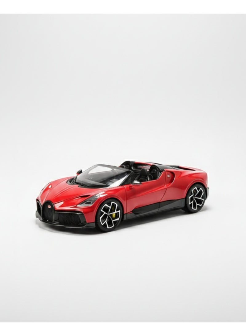 Welly Bugatti W16 Mistral Roadster Diecast Model - Red Luxury Supercar Replica - Image 1